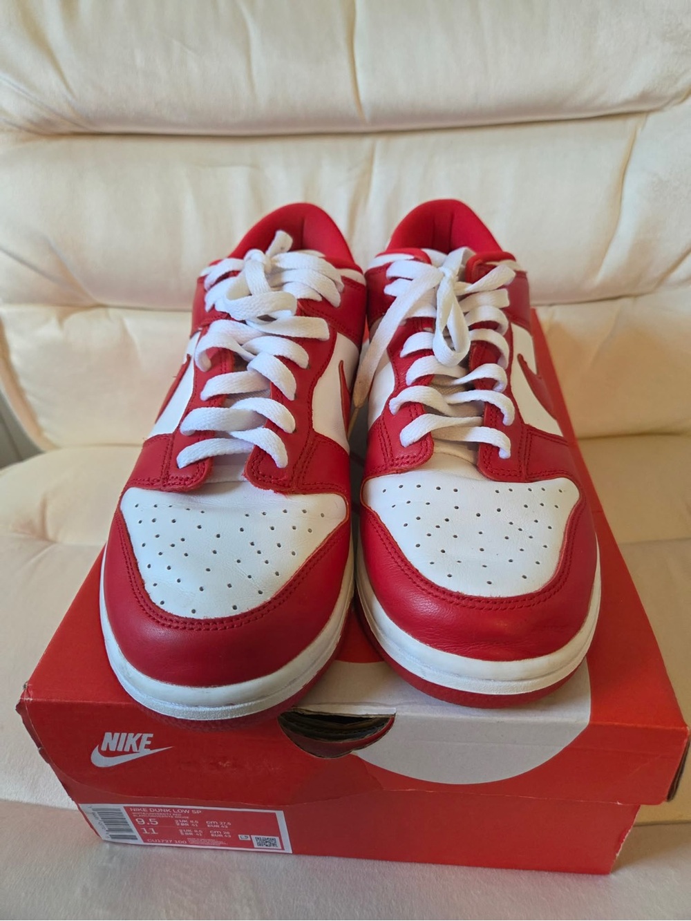 Nike Dunk Low-Top Red Sneakers Men’s Size 9.5